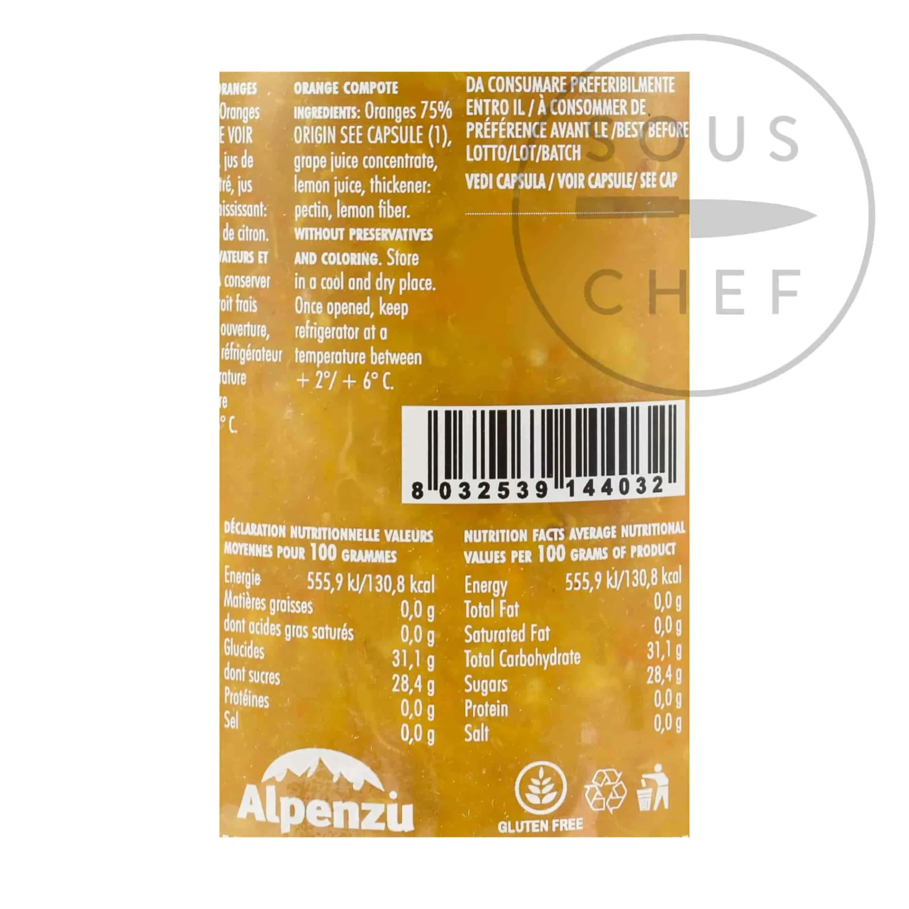 Alpenzu Orange Preserve 100% Fruit Jam, 350g