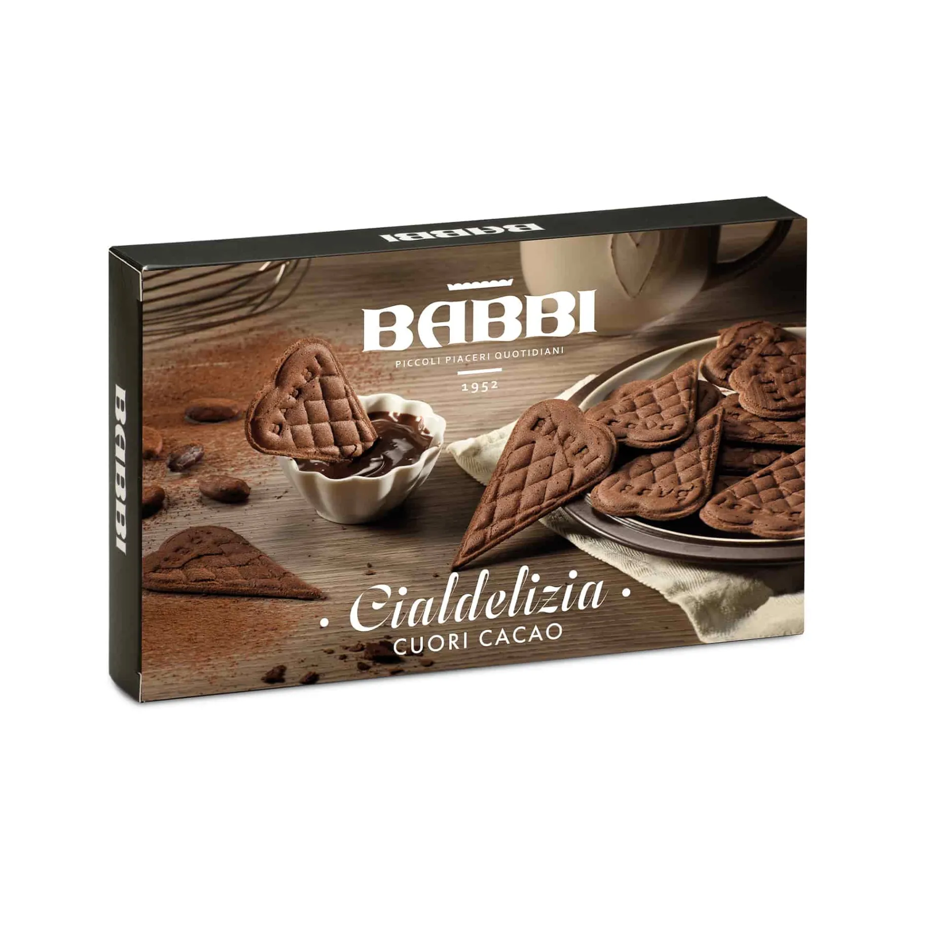 Babbi Cuori Cacao Heart Wafter Biscuits, 12 Pieces