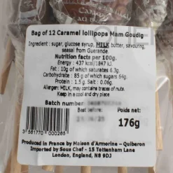 Bag of 12 French Salted Butter Caramel Lollipops, 176g