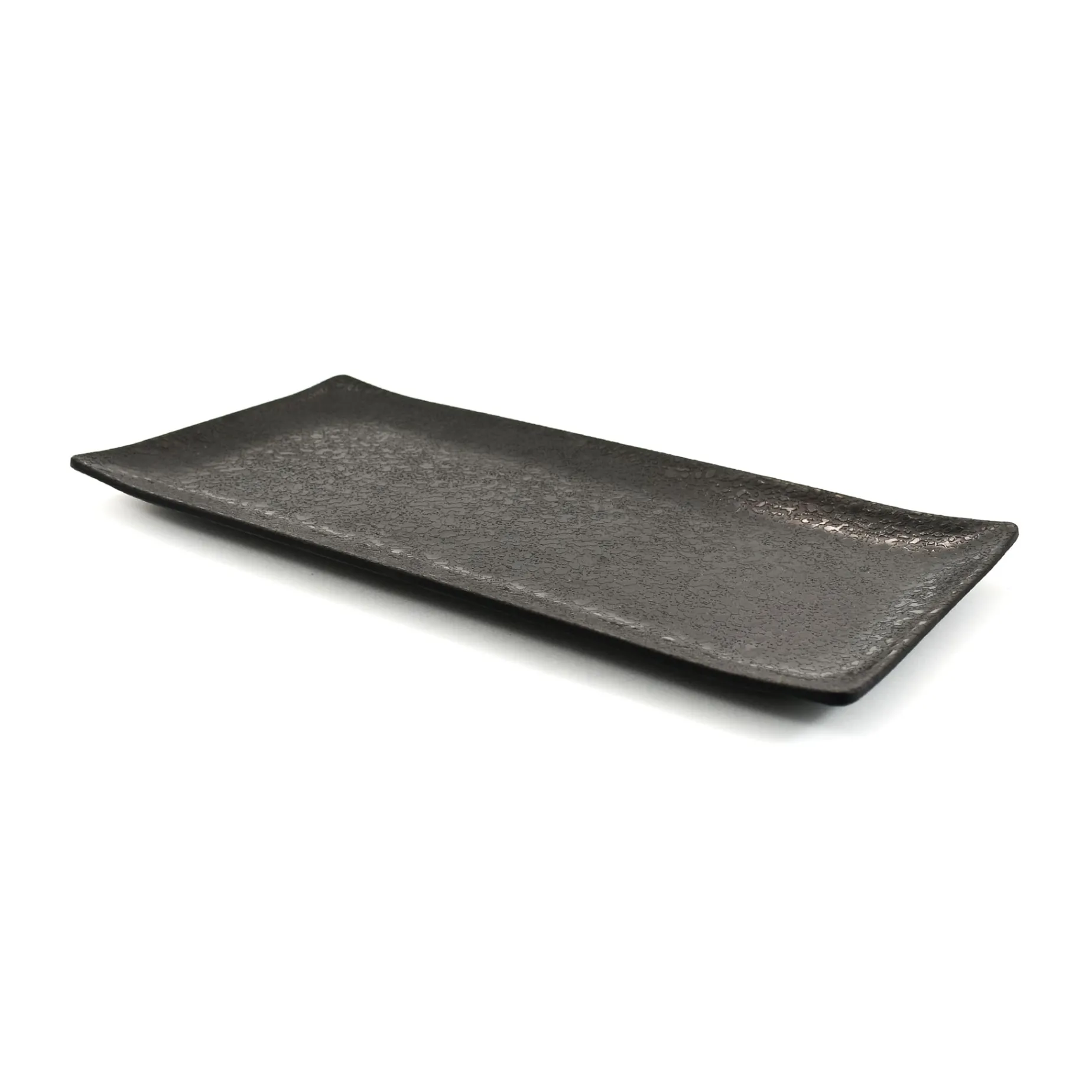 Black Melamine Rectangle Serving Plate, 30x15cm
