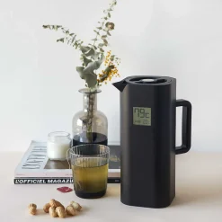 Black Thermos with Thermometer, 1 Litre