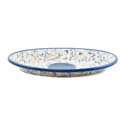 Blue Dot Enamel Oval Serving Tray, 31cm