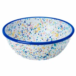 Blue Dot Enamel Salad Bowl