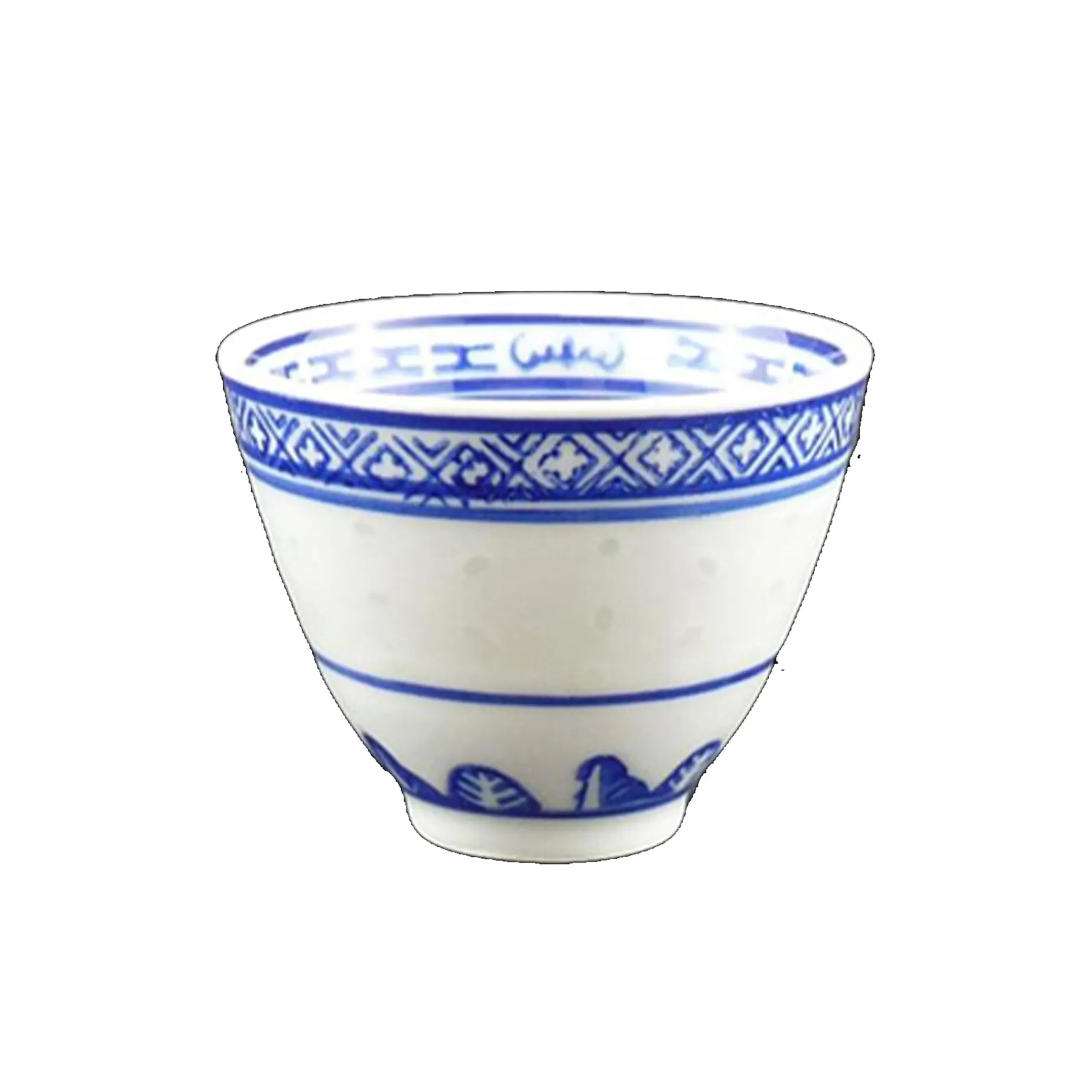 Blue Rice Pattern Tea Cup, 80ml