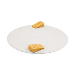 Bordallo Pinheiro White Cheese Tray with Yellow Cheese