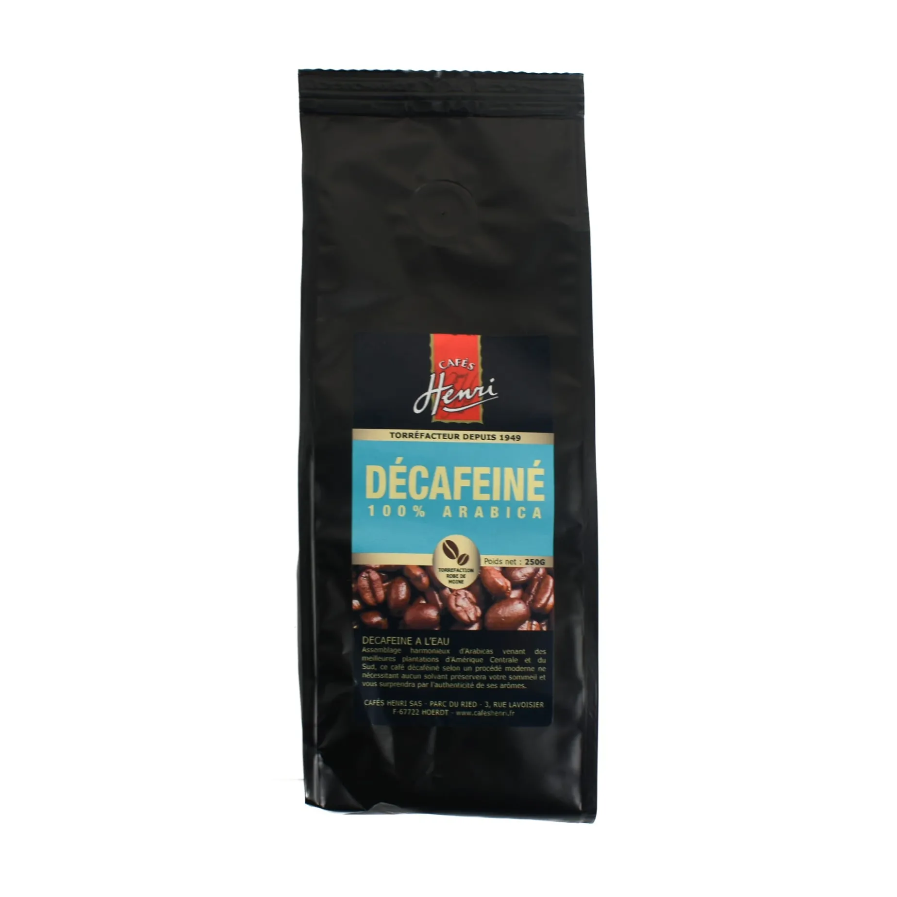 Cafes Henri Decaffeinated 100% Arabica Ground Coffee, 250g