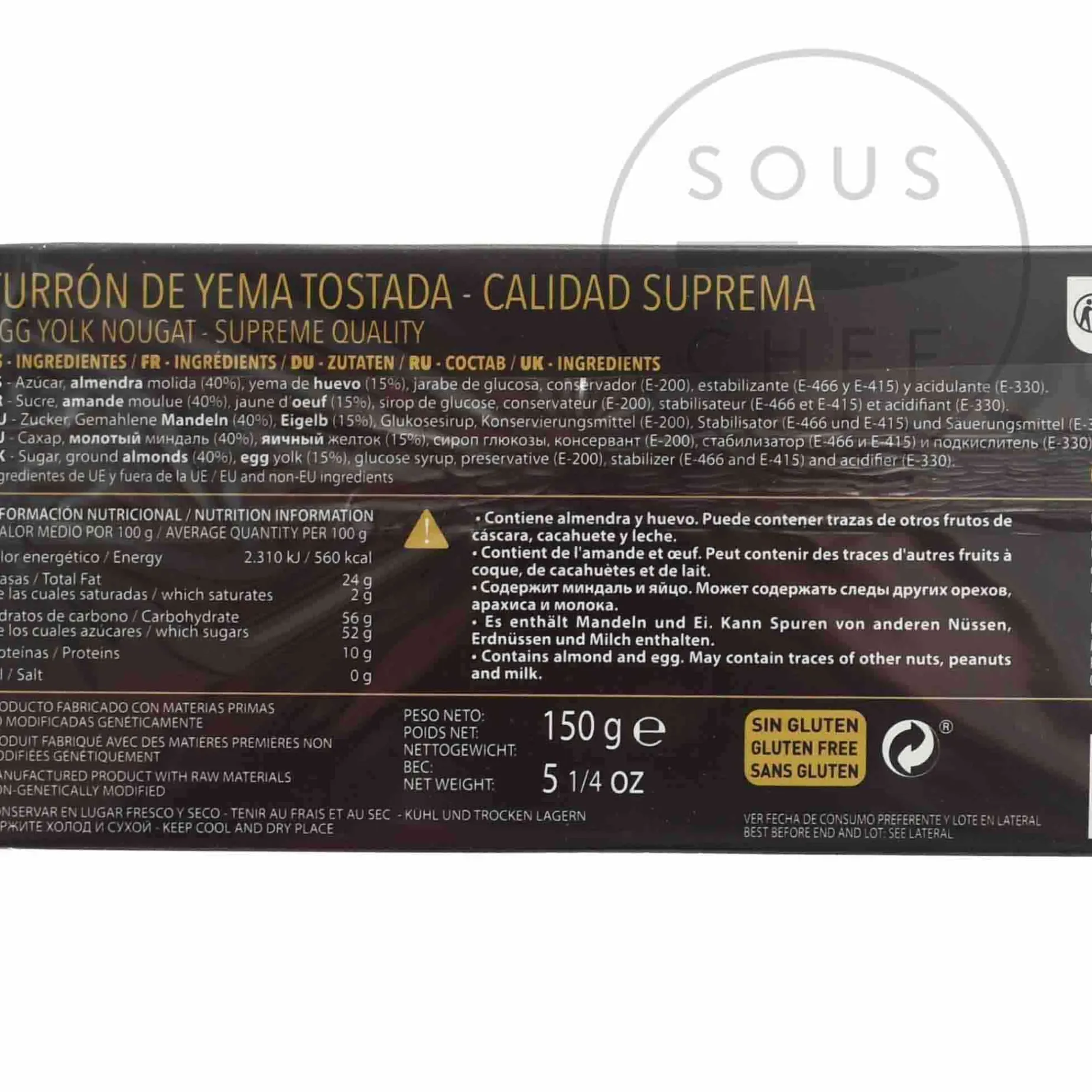 Caramel, Egg Yolk & Marzipan Turron, 150g