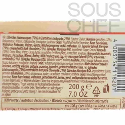 Carstens Plain Chocolate Covered Marzipan Bar - High Almond Content, 200g