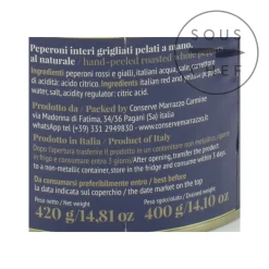 Casa Marrazzo Whole Grilled Hand-Peeled Peppers in Brine, 420g