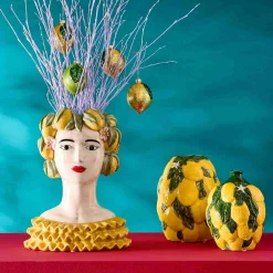 Ceramic Figure with Lemon Headdress Vase