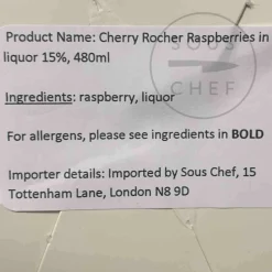 Cherry Rocher Raspberries in Liqueur 15%, 480ml