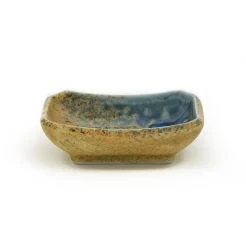 Chouseki Blue Gold Sauce Dish, 9cm x 6.5cm x 2.5cm high