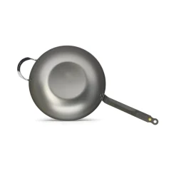 De Buyer Mineral B Flat Base Wok, 32cm