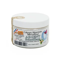 Deco Relief Edible Metallic Sparkling Silver Powder Food Colour, 25g