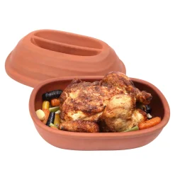 Dexam Terracotta Chicken Roaster with Lid, 21x30cm