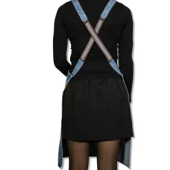 Dutchdeluxes Denim Suspender Apron in Blue