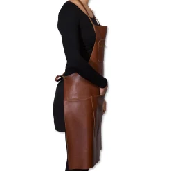 Dutchdeluxes Leather Zipper Apron in Classic Brown