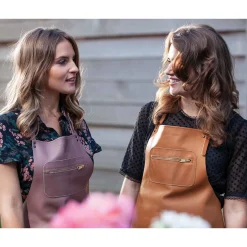 Dutchdeluxes Leather Zipper Apron in Classic Brown