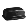 Emile Henry Black Butter Dish, 17x11cm