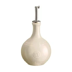 Emile Henry Cream Round Oil Bottle, 400ml