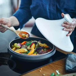 Emile Henry Delight Black & White Ceramic Induction Tagine