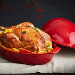 Emile Henry Red Chicken Brick Cooker, 9 Litre