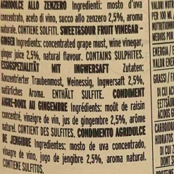 Giusti Sweet and Sour Ginger Condiment, 250ml