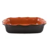 Glazed Terracotta Wavy Roasting Dish, 35cm