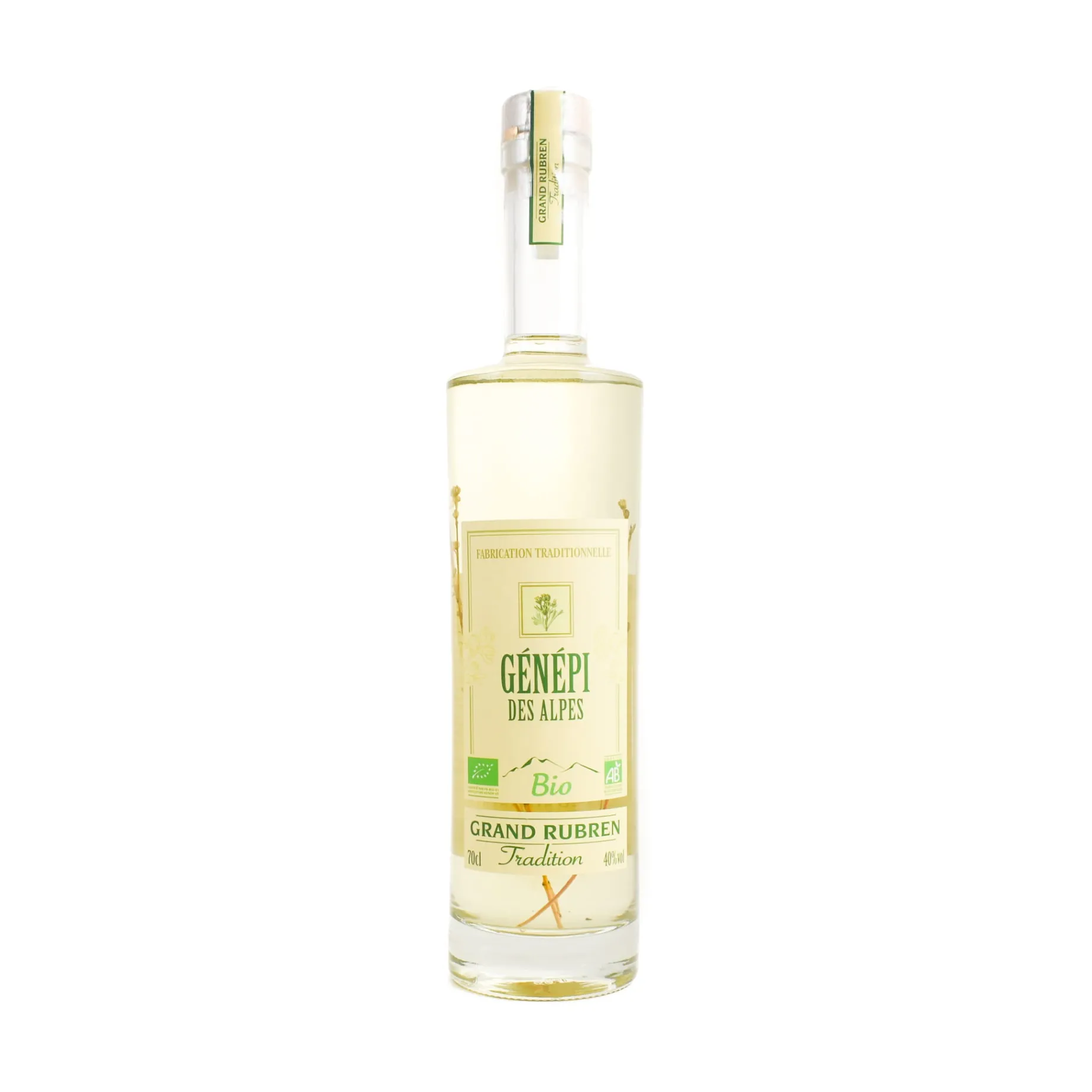 Grand Rubren Organic Genepi Liqueur from The Alps 40% ABV, 700ml
