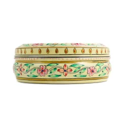 Hand Painted Single Tier White Tiffin Tin, 300ml