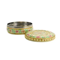 Hand Painted Single Tier White Tiffin Tin, 300ml