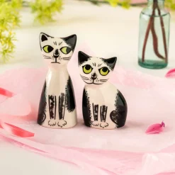 Hannah Turner Set of 2 Cat Salt & Pepper Shakers, 9.5cm