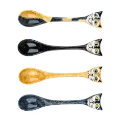 Hannah Turner Set of 4 Cat Spoons, 13cm