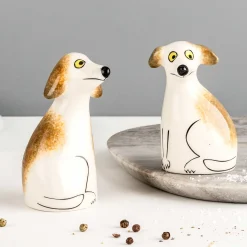 Hannah Turner Set of 2 Dog Salt & Pepper Shakers, 9.5cm