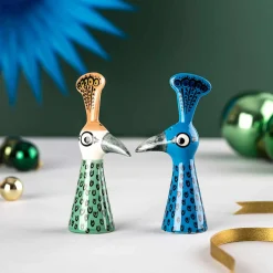 Hannah Turner Set of 2 Peacock Salt & Pepper Shakers, 11.5cm