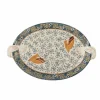 Hezha Blue Stoneware Serving Platter, 34x25cm