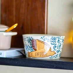 Hezha White Bowl with Bird, 13cm