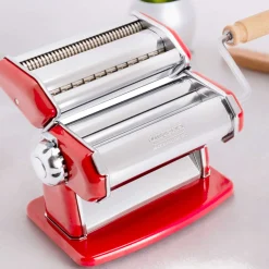 Imperia Red Pasta Maker with Dust Bag & Hopper