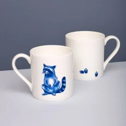 Jimbob Art Blue Raccoon with Cupcakes Mug, 300ml