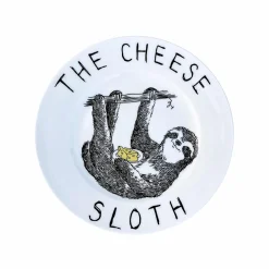 Jimbob Art Cheese Sloth Side Plate, 20cm