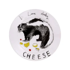 Jimbob Art I Love Stinky Cheese Side Plate, 20cm