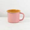Kapka x Sous Chef Colourblock Enamel Mug, Pink & Yellow, 350ml