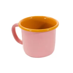 Kapka x Sous Chef Colourblock Enamel Mug, Pink & Yellow, 350ml