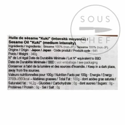 Kuki Sangyo Medium Intensity Sesame Oil, 340g