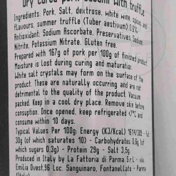 La Fattoria Di Parma Strolghino Salami with Truffles, 140g