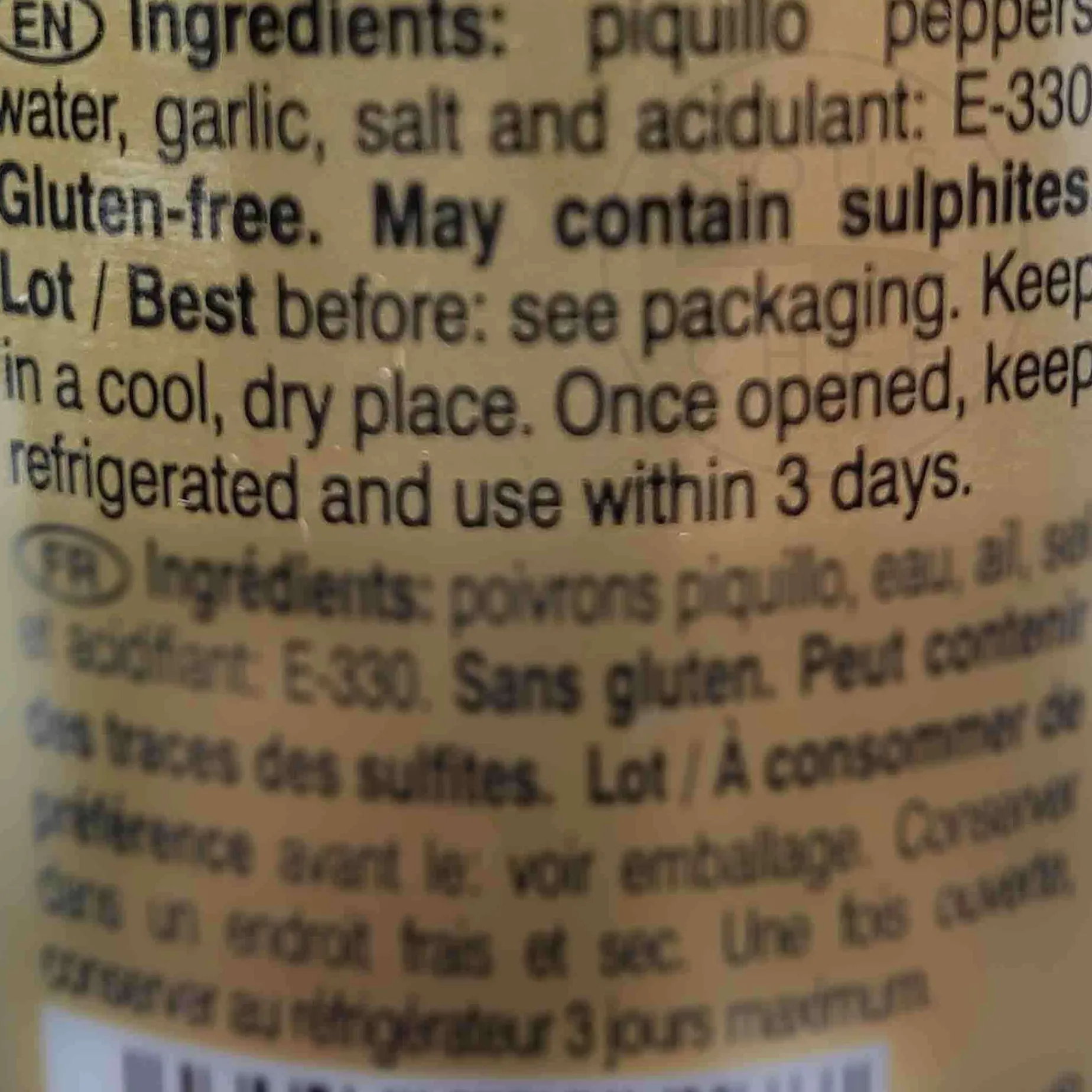 La Ribena Roasted Piquillo Peppers with Garlic, 290g