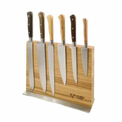 Laguiole en Aubrac Classic Knife Block of 6 Kitchen Knives, Mixed Woods