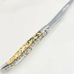 Laguiole en Aubrac Soft Cheese Knife, Gold Foil