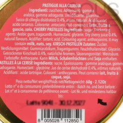 Leone Cherry Pastilles in Nathalie Lete Round Gift Tin, 60g
