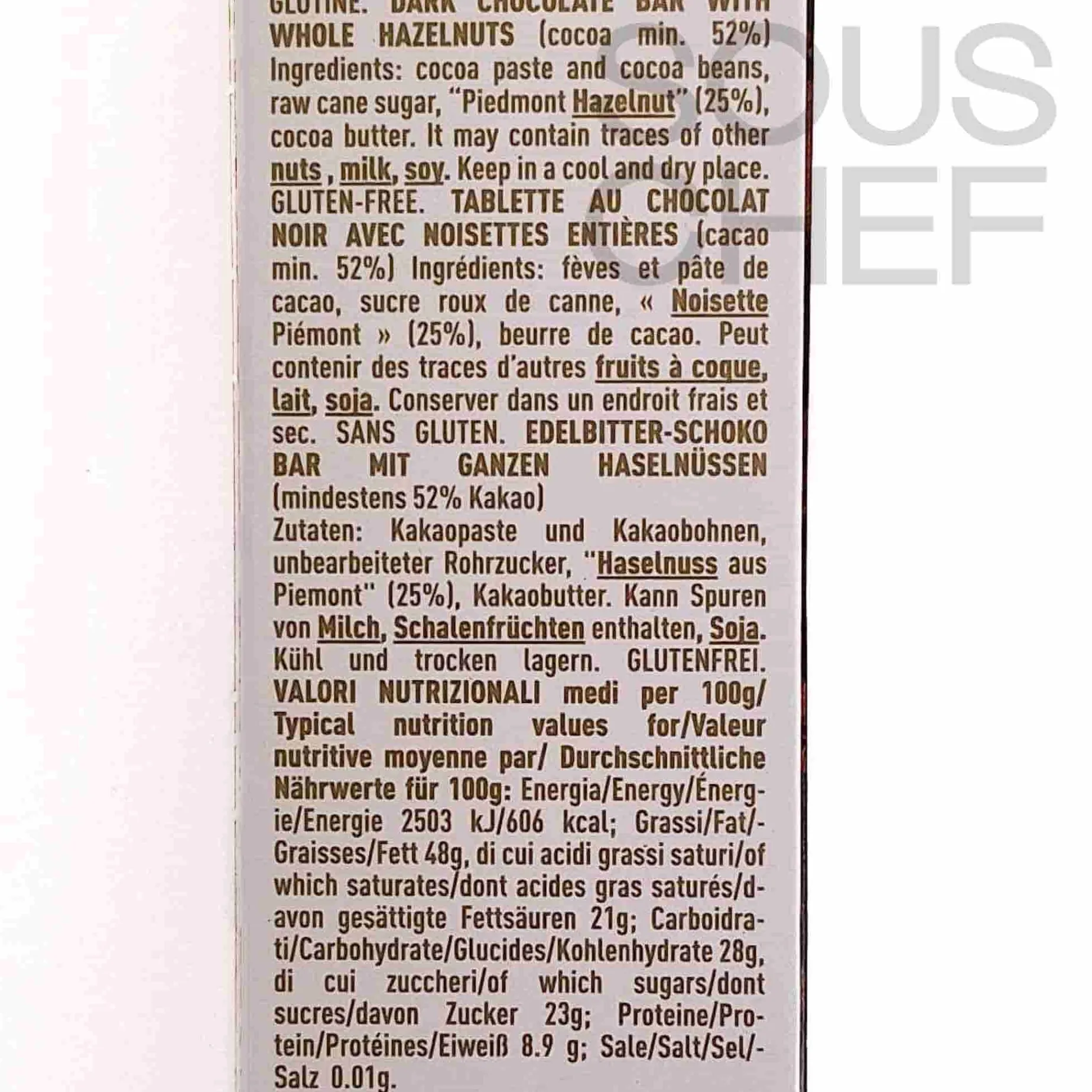 Leone Dark Chocolate Bar with Whole Hazelnuts, 55g